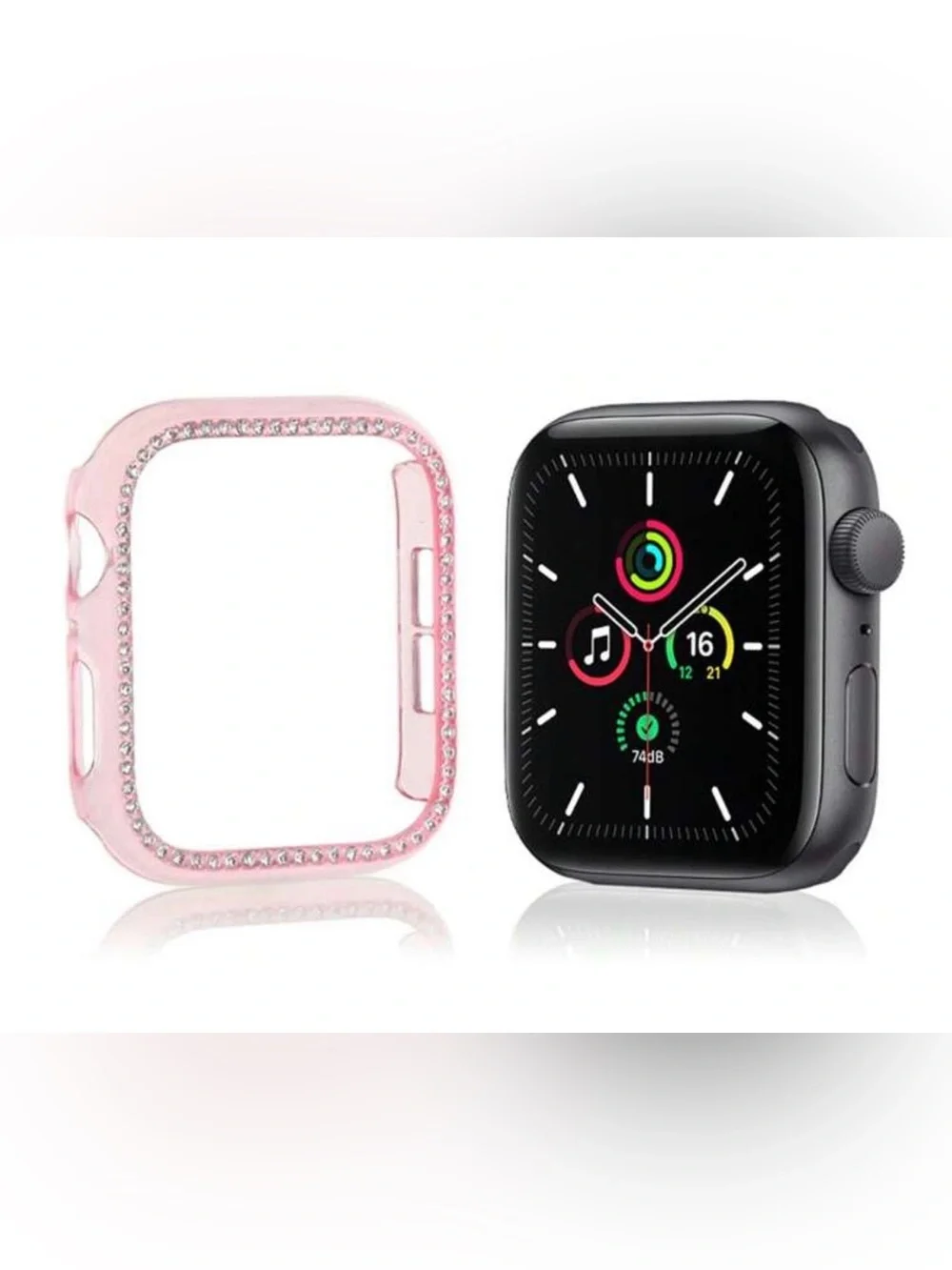 Set of 8 Series 1,2,3 38mm Smart Watch Case Protective Covers with Rhinestones